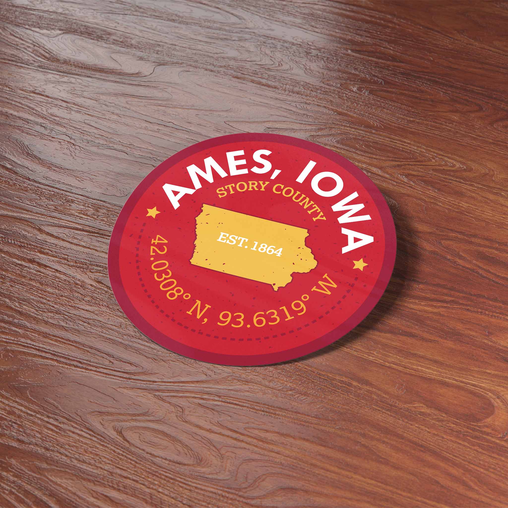 Ames Iowa Coordinates Sticker - Cute Midwest Decals - Image 5