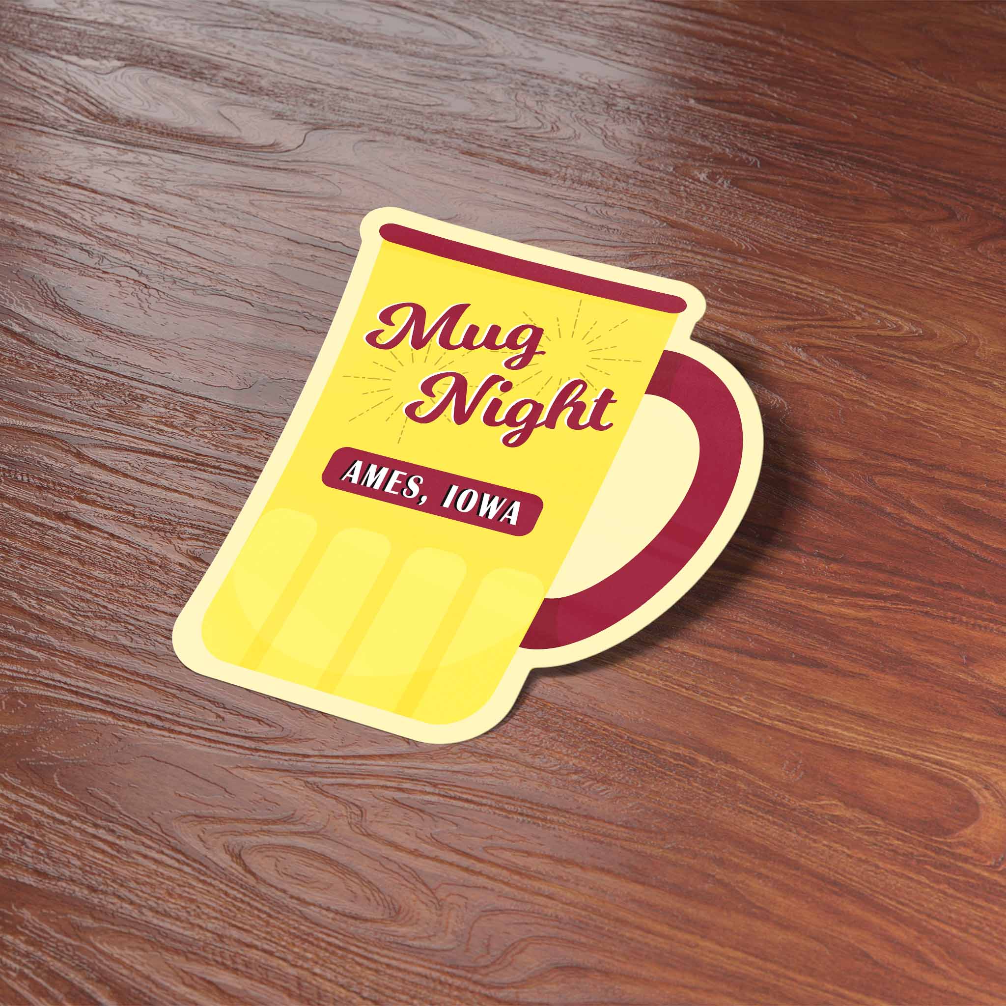 Ames Iowa Mug Night Sticker - Cute Midwest Decals - Image 5