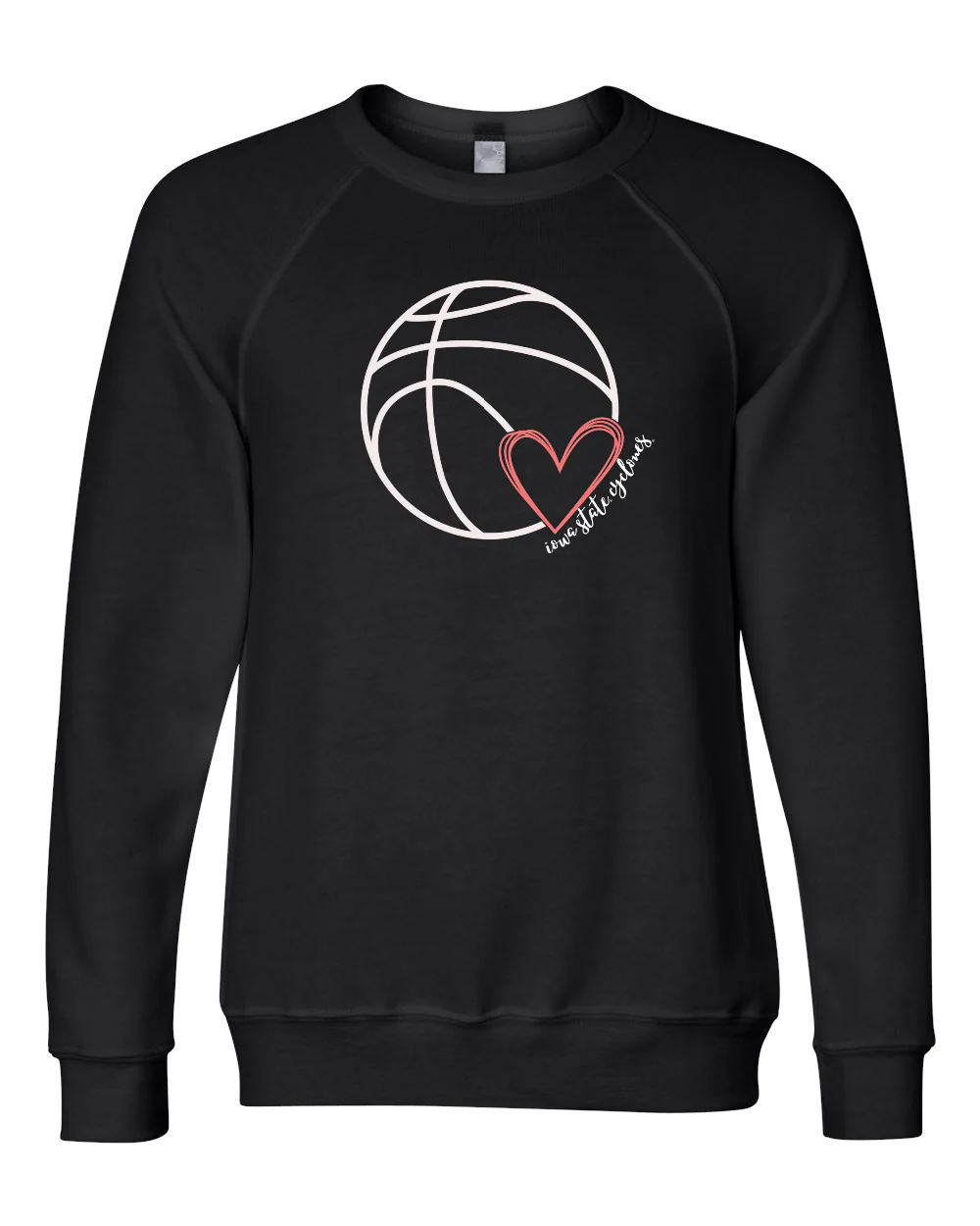 Basketball with Heart Fleece Crewneck Sweatshirt - Image 2