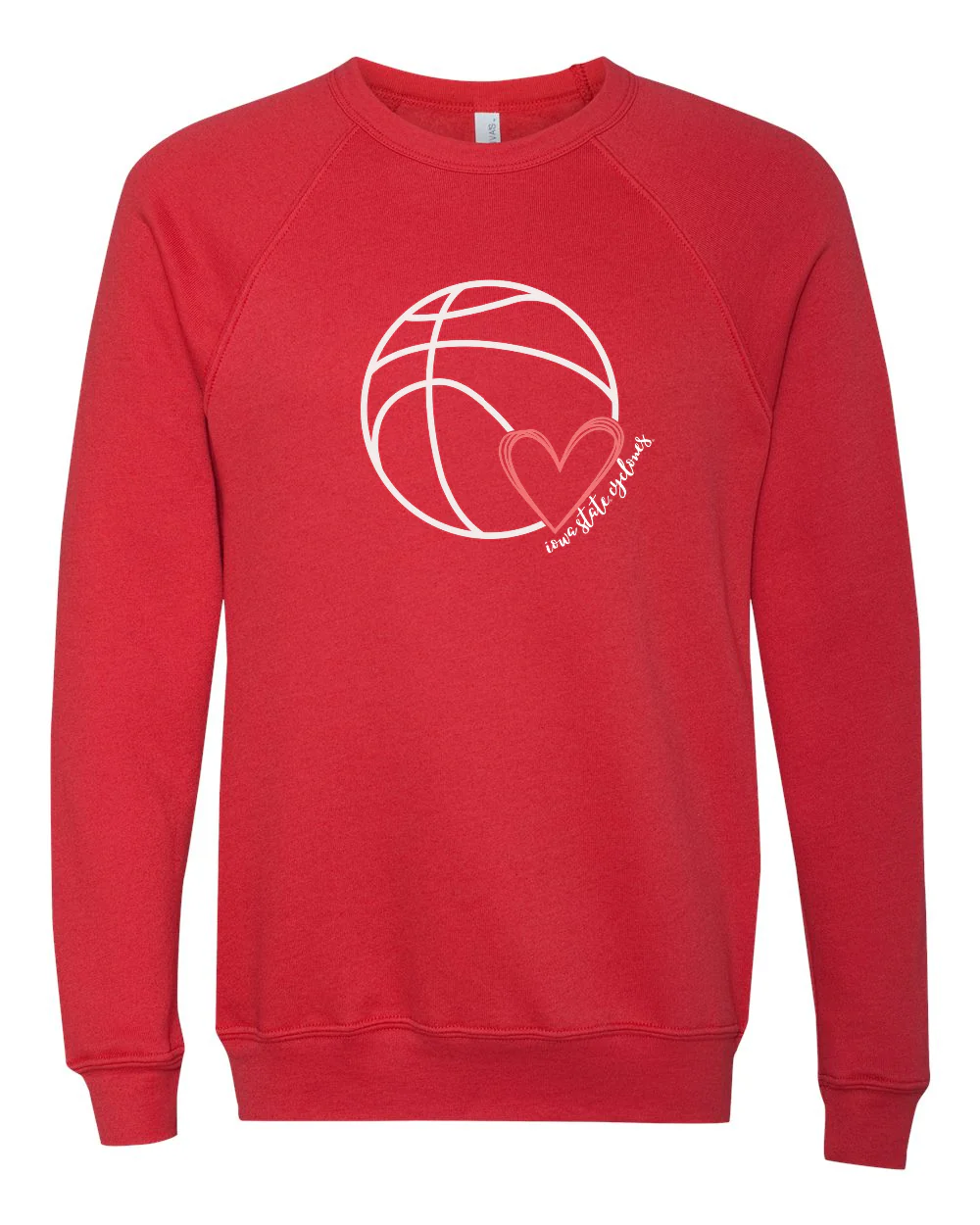 Basketball with Heart Fleece Crewneck Sweatshirt - Image 3