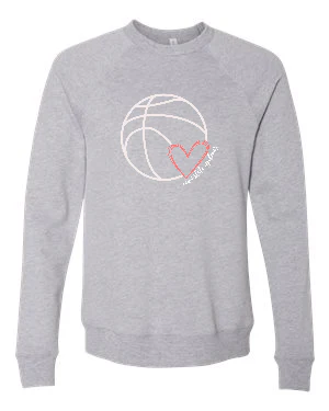 Basketball with Heart Fleece Crewneck Sweatshirt - Image 4
