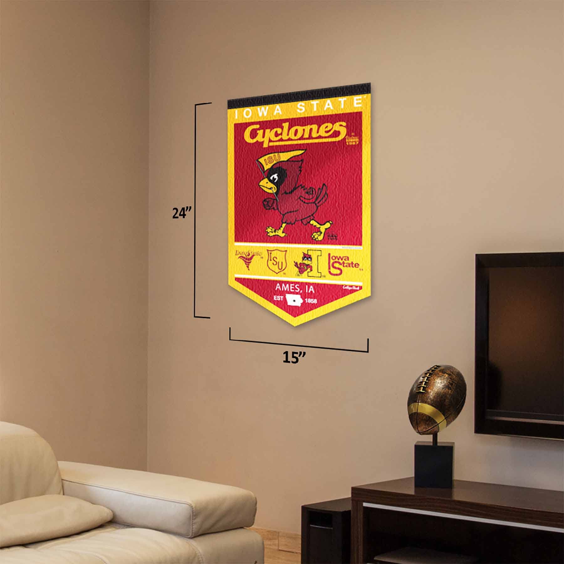 College Flags & Banners Co. Iowa State Cyclones Heritage History Banner Pennant - Image 4