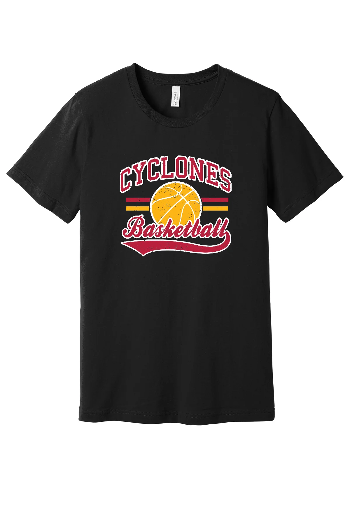 Cyclones Basketball Retro Stripe Short Sleeve Tee - Image 3