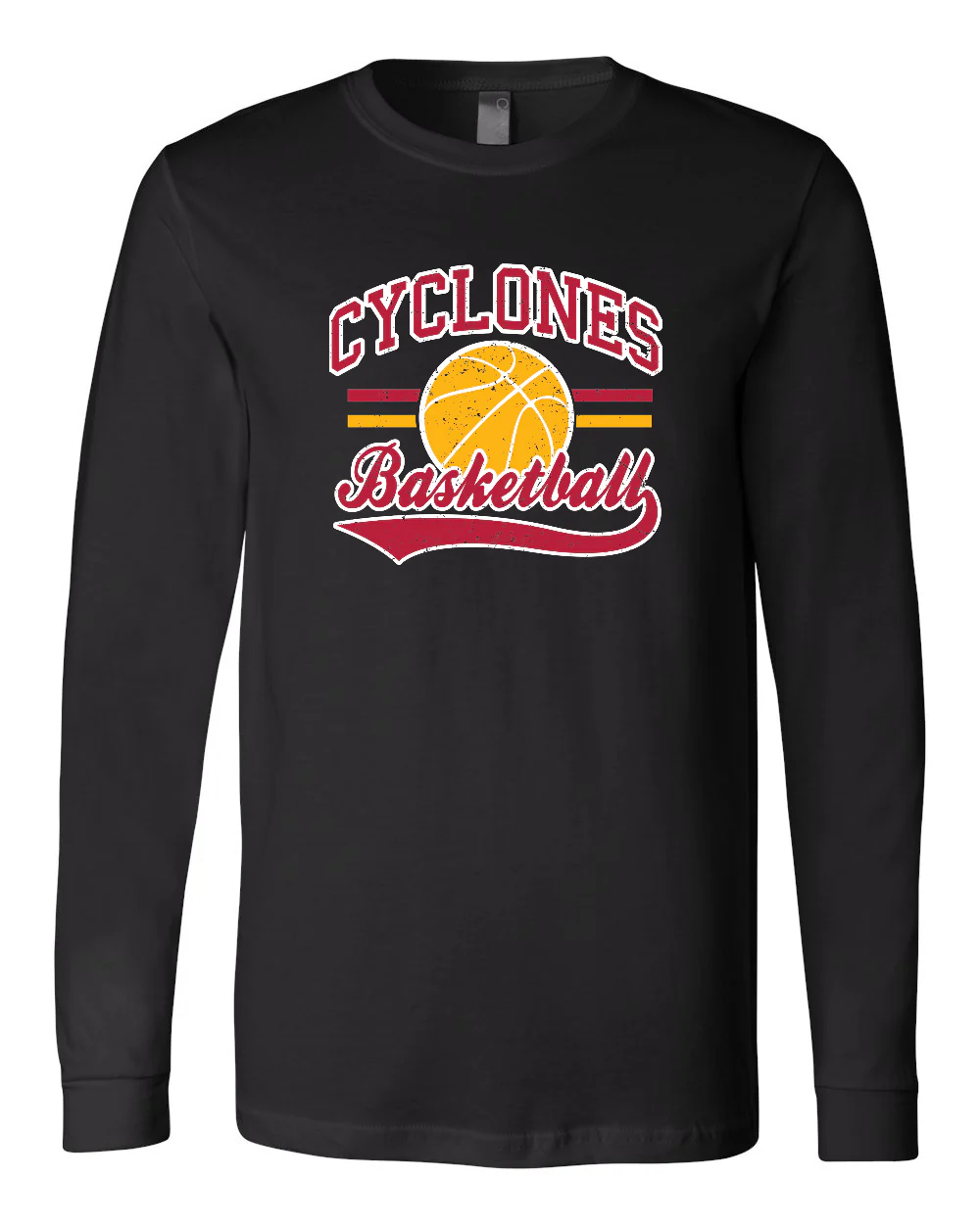 Cyclones Basketball Retro Stripes Long Sleeve T-Shirt