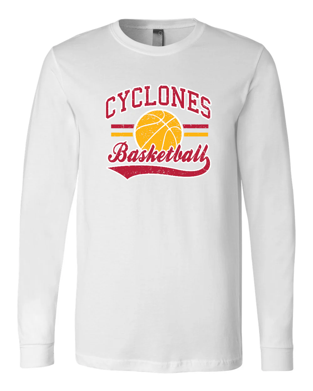 Cyclones Basketball Retro Stripes Long Sleeve T-Shirt - Image 2