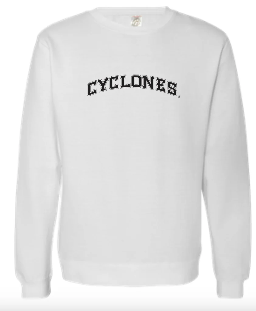 Cyclones Block Script - Midweight Crewneck Sweatshirt