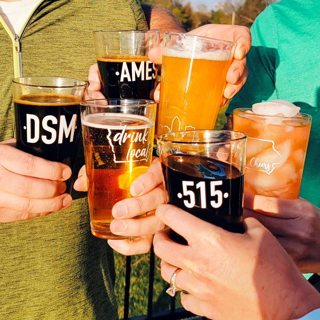 Drink Local Iowa Pint Glass - Image 3