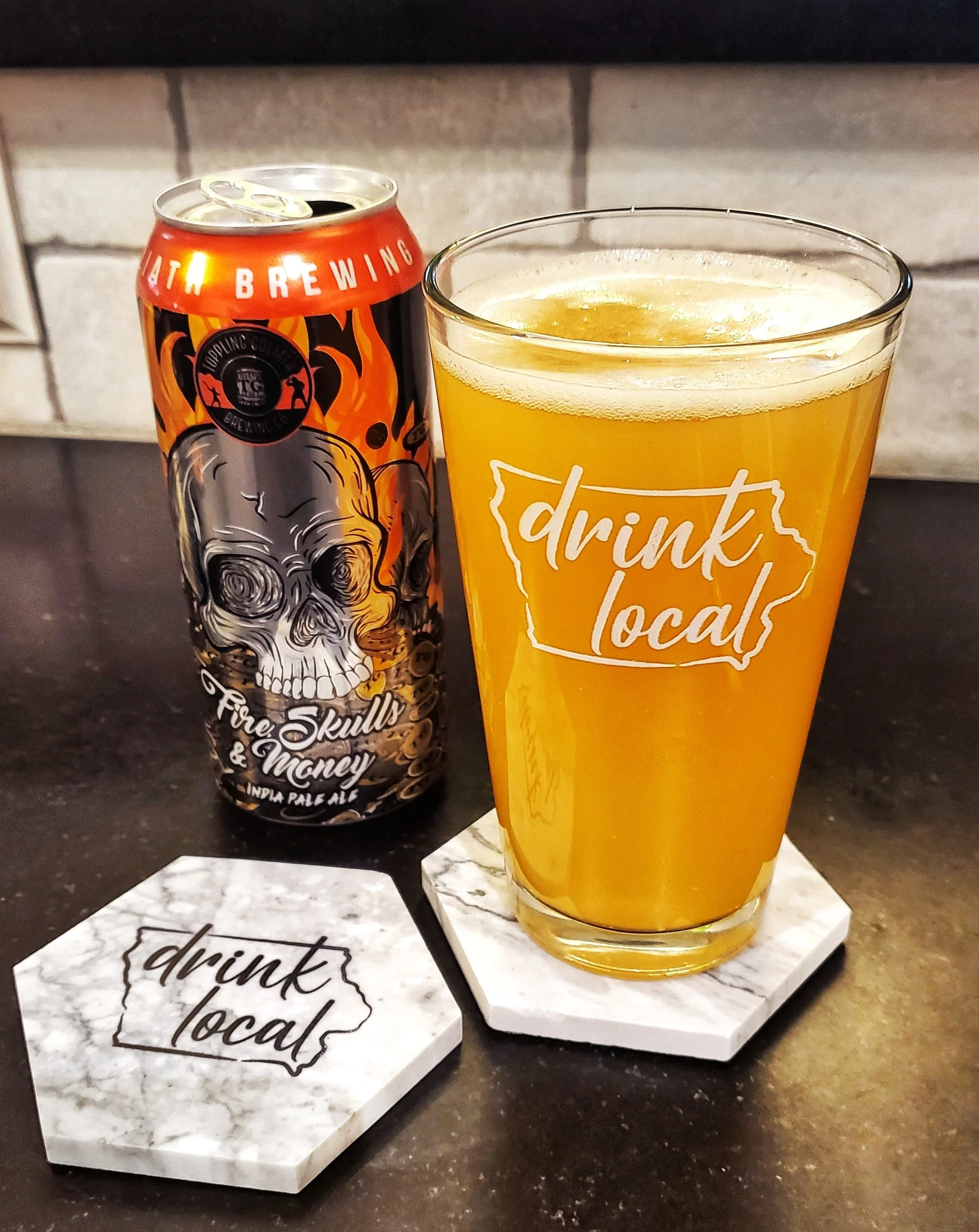 Drink Local Iowa Pint Glass - Image 9