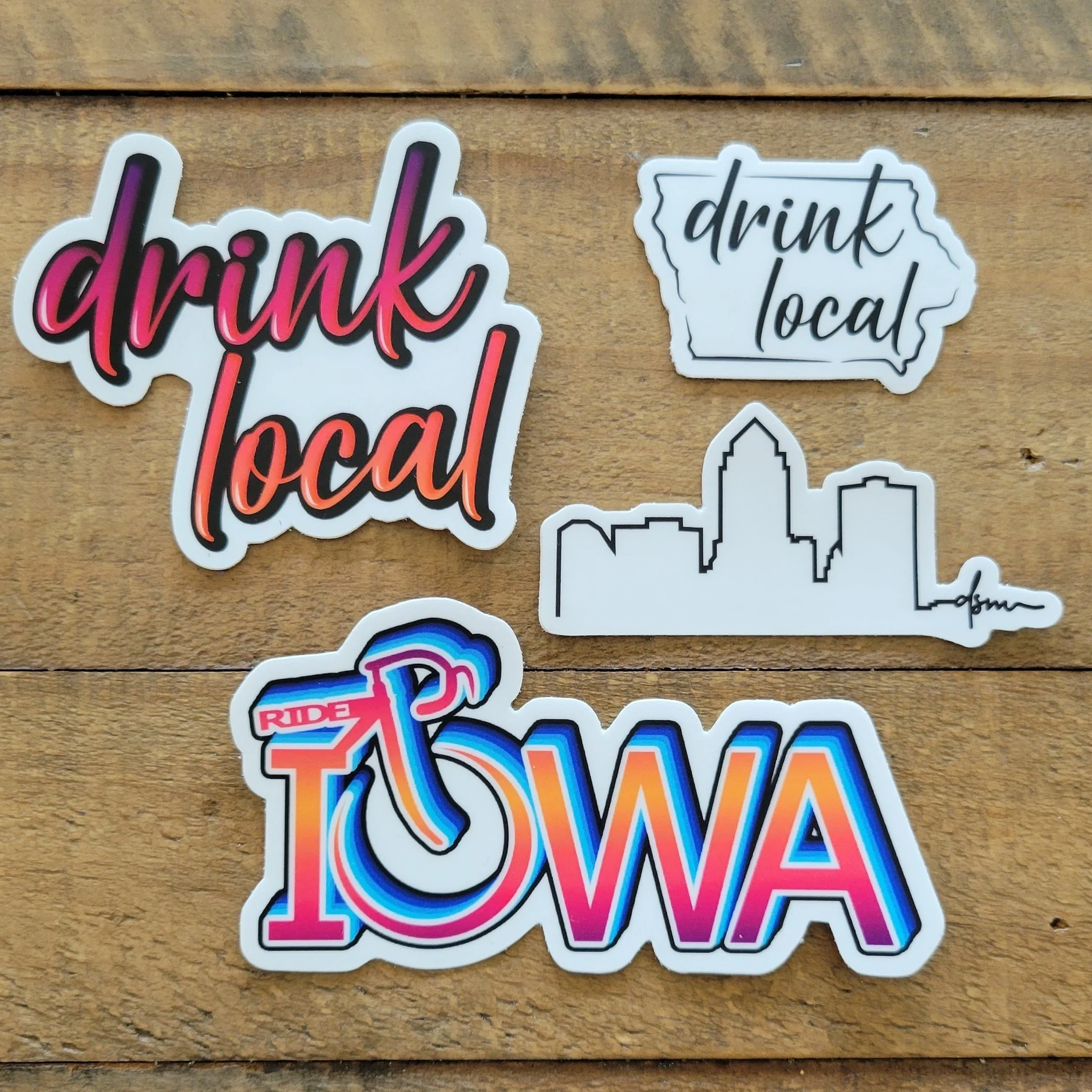 Drink Local Iowa Sticker - Image 4