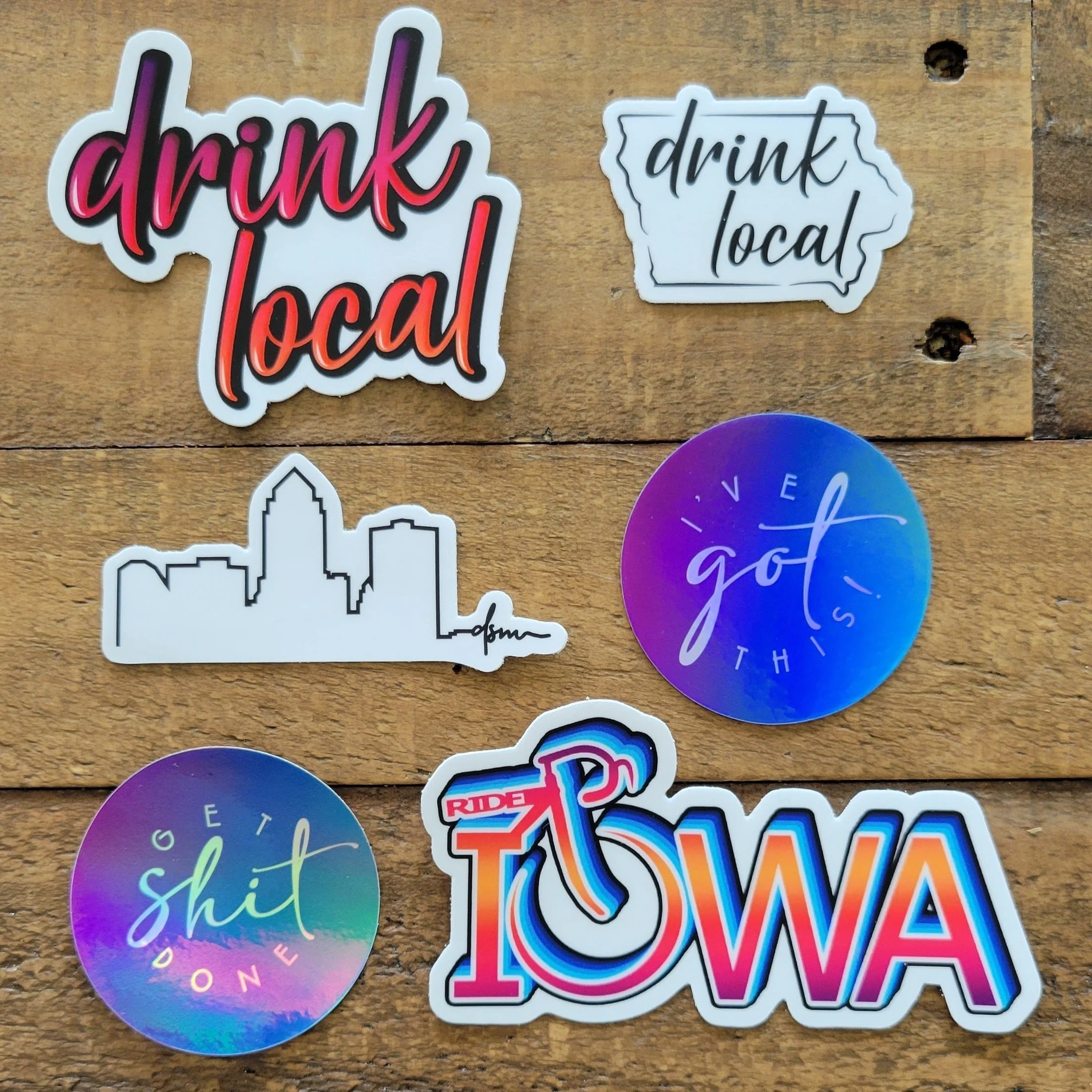 Drink Local Iowa Sticker - Image 5