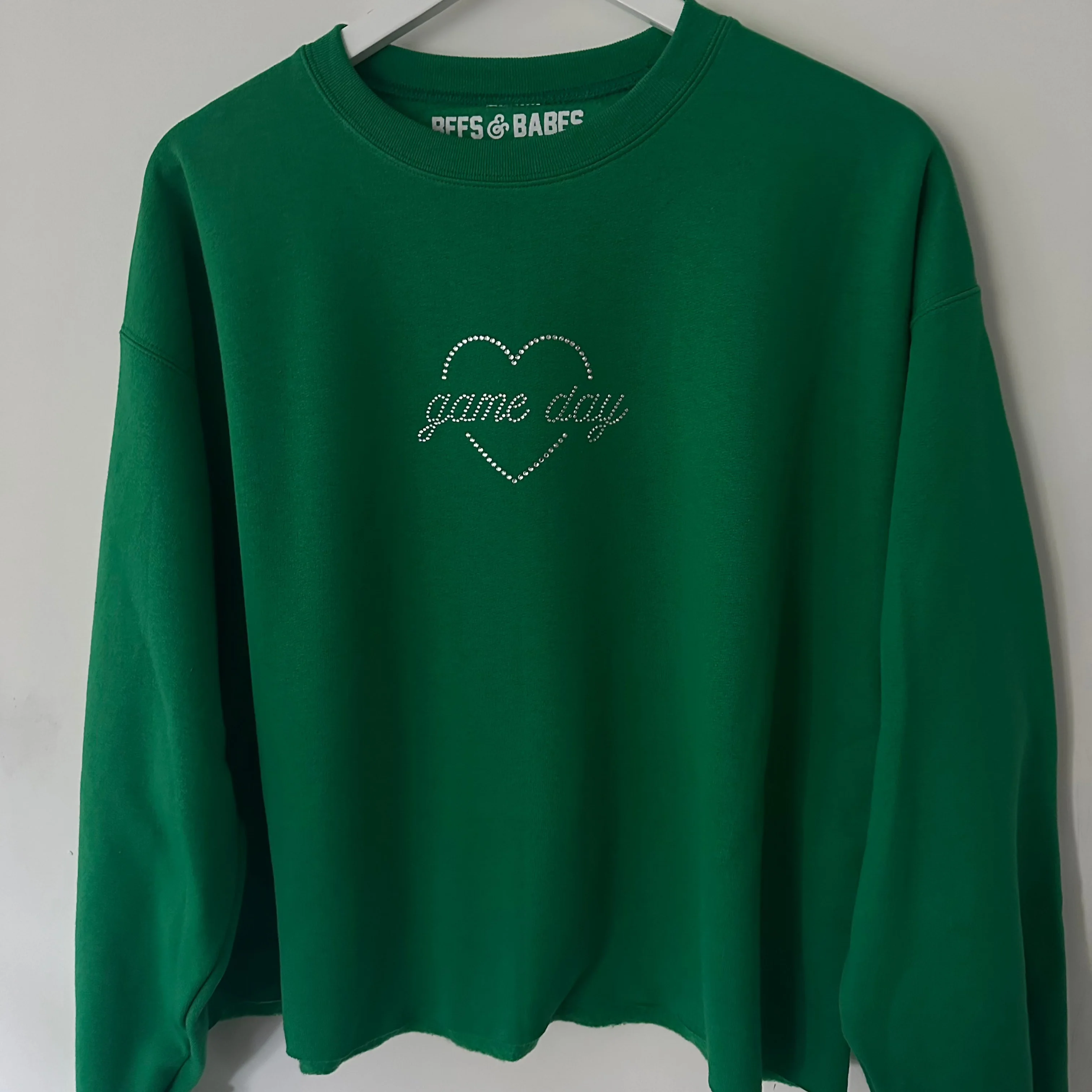 GAME DAY SHINE ♡ cropped rhinestone sweatshirt - Image 3