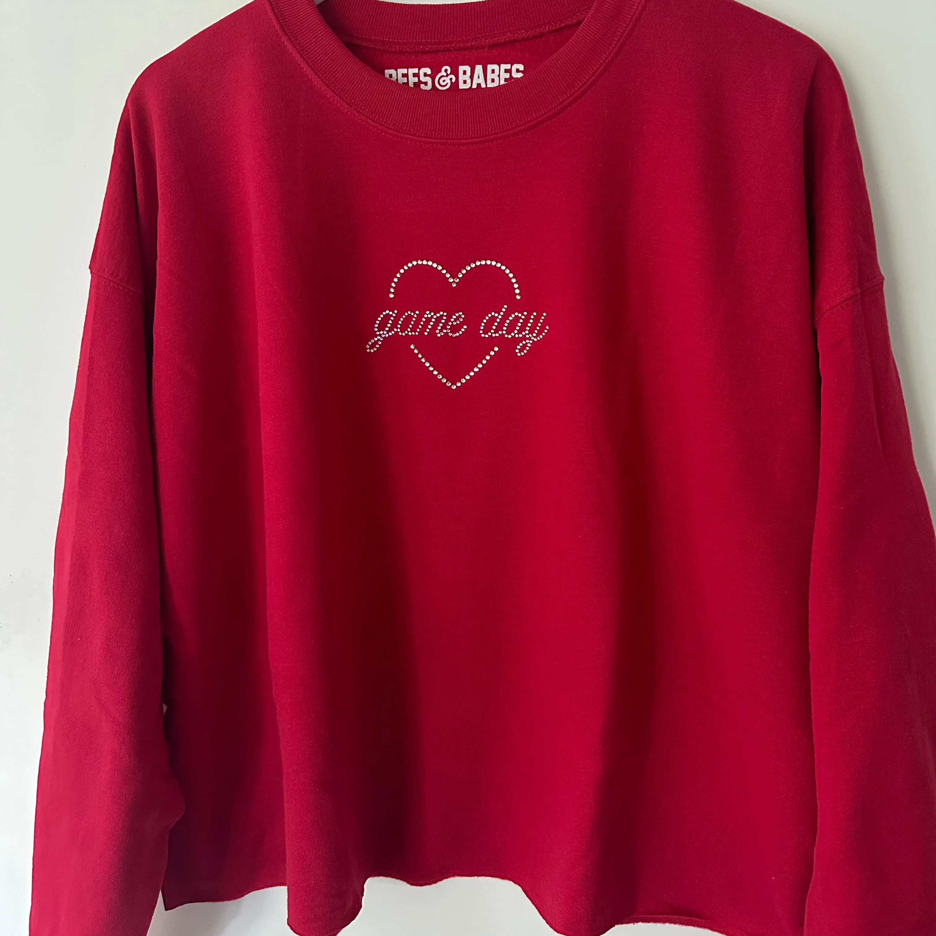 GAME DAY SHINE ♡ cropped rhinestone sweatshirt - Image 4