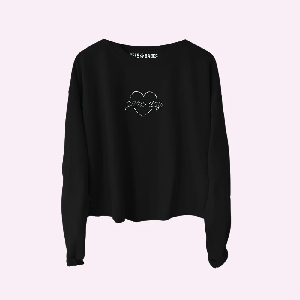 GAME DAY SHINE ♡ cropped rhinestone sweatshirt - Image 6