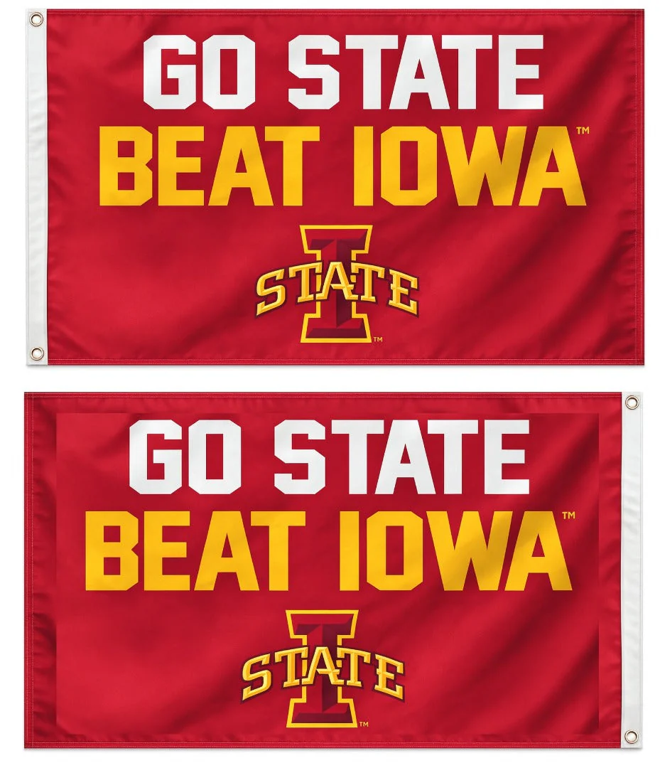 Go State Beat Iowa Flag 3x5 I State 2 Sided