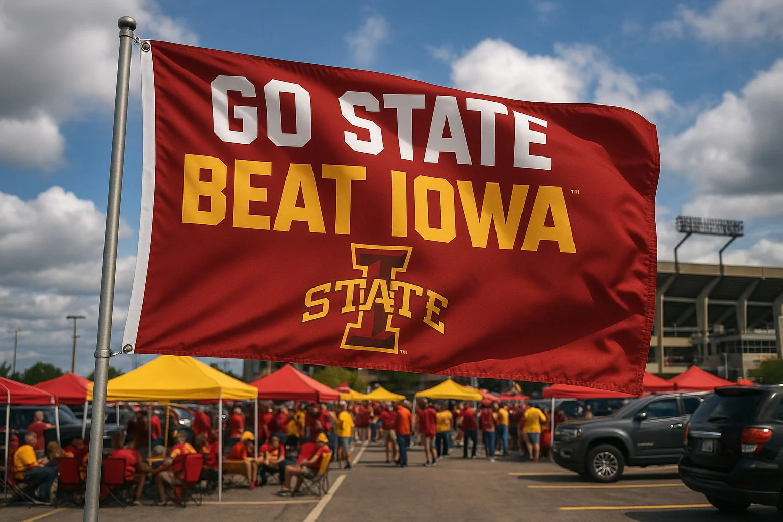 Go State Beat Iowa Flag 3x5 I State 2 Sided - Image 2