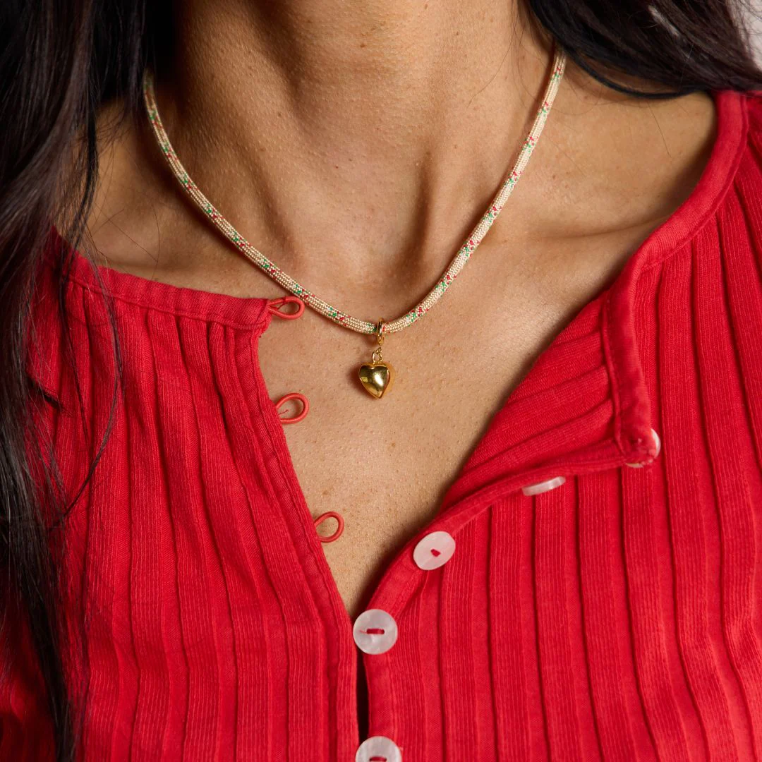 Gold Puffy Heart Charm - Image 4