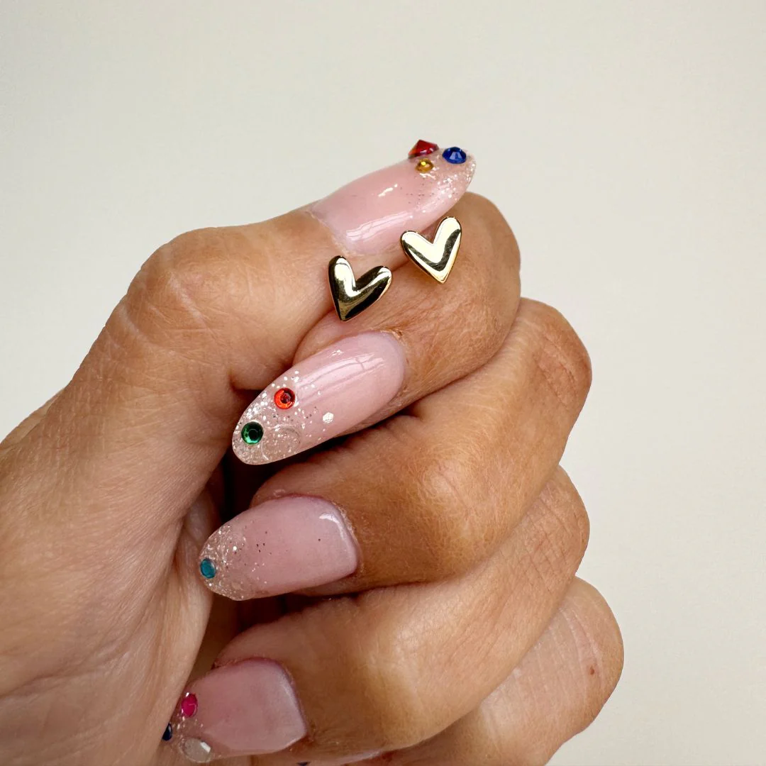 Gold Sweetheart Studs - Image 2