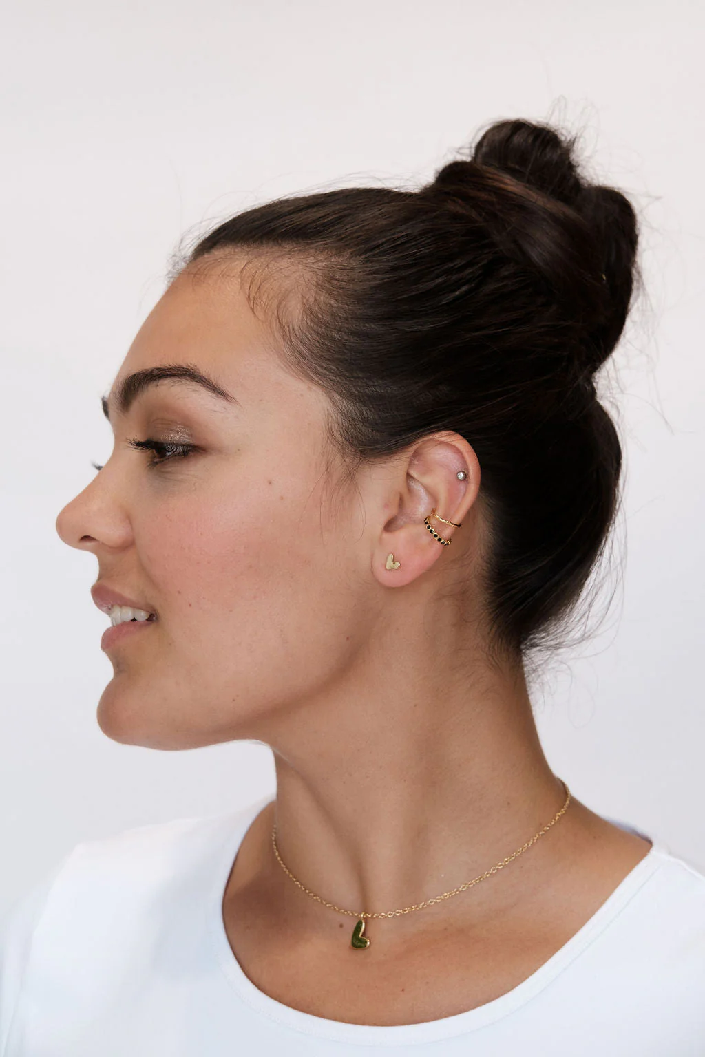 Gold Sweetheart Studs - Image 4