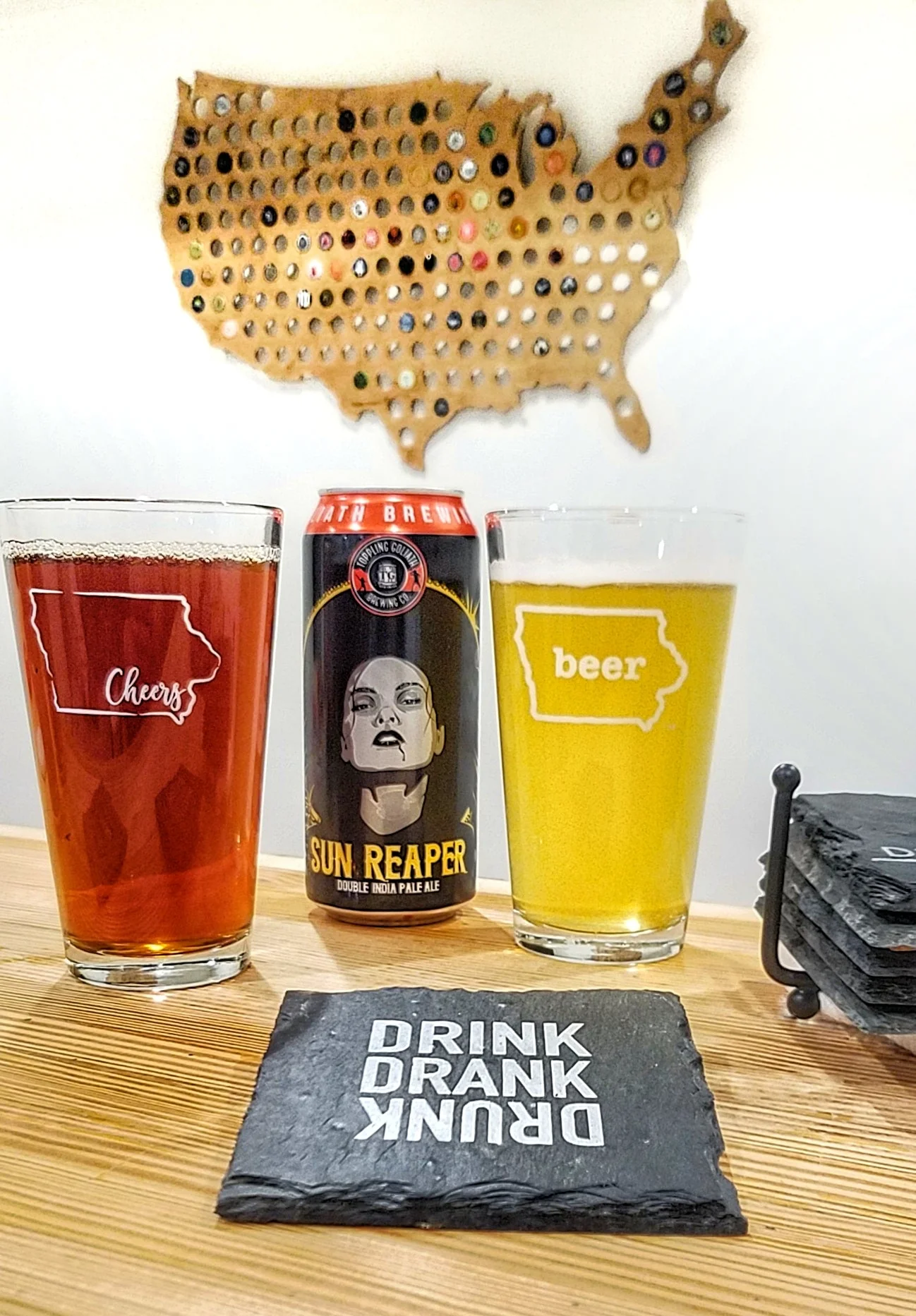Iowa Beer Pint Glass - Image 8