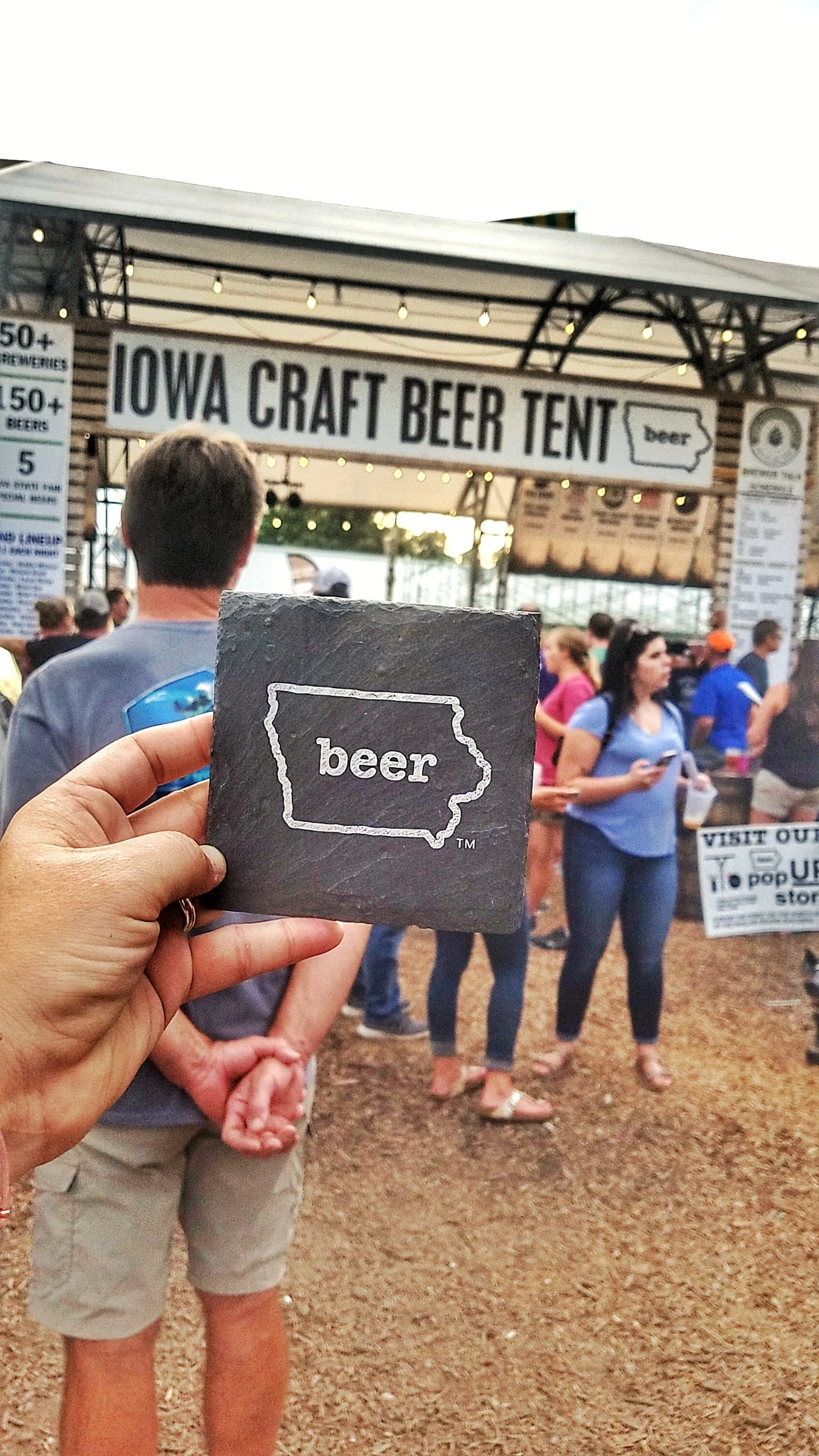 Iowa Craft Beer Tent Slate Coaster - Image 2