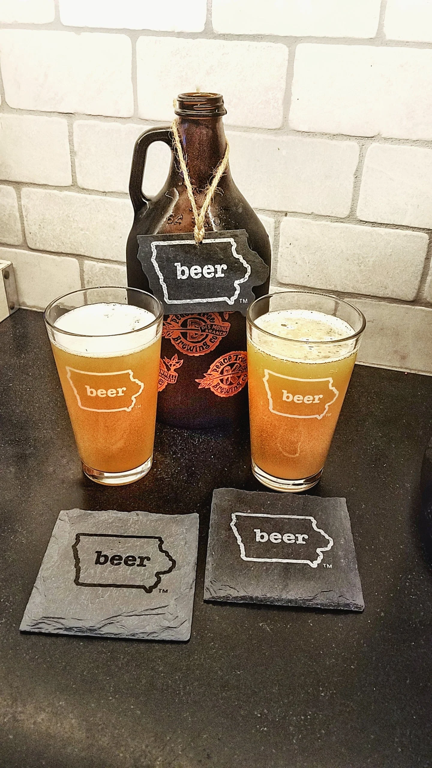 Iowa Craft Beer Tent Slate Coaster - Image 4