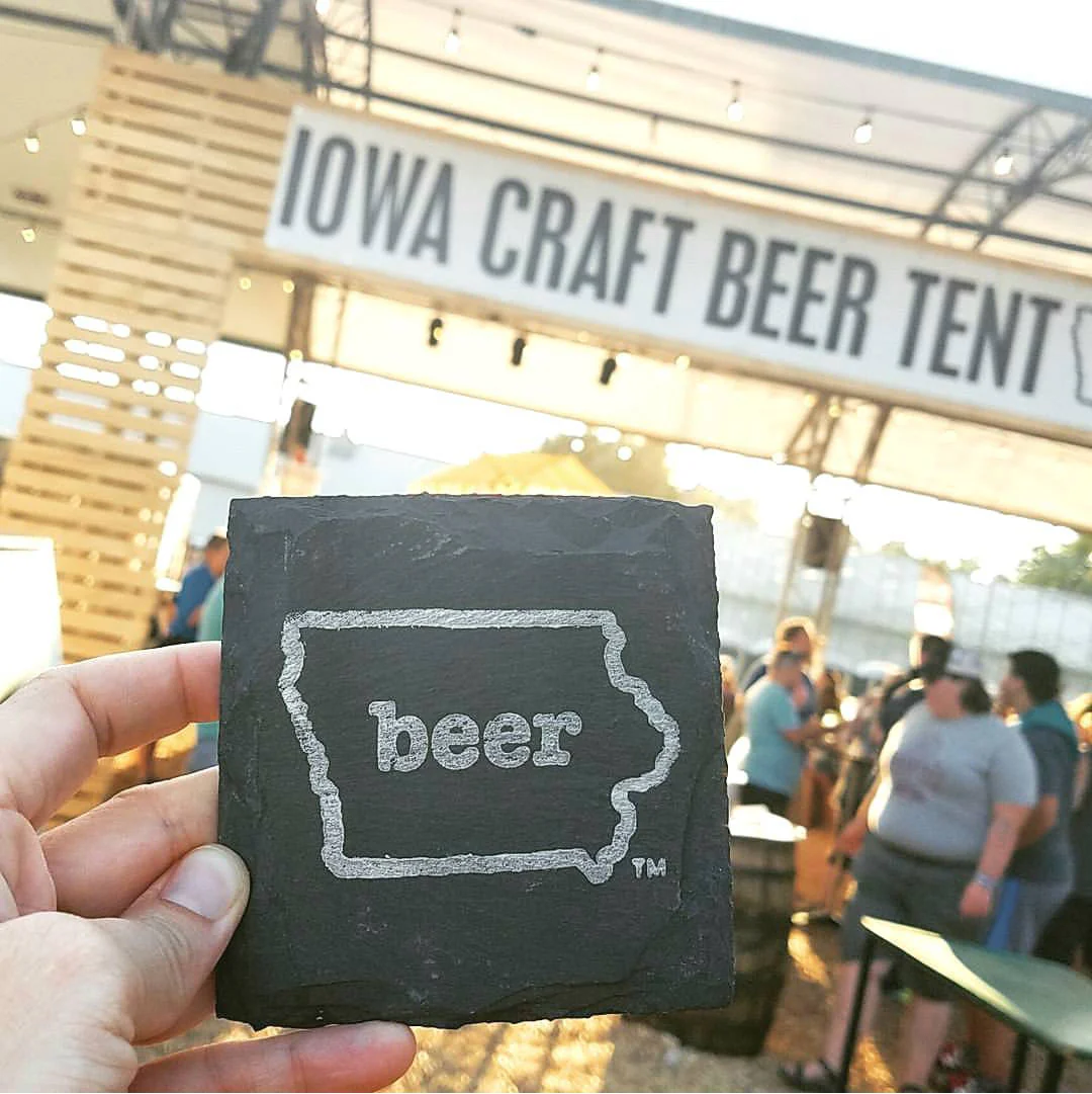 Iowa Craft Beer Tent Slate Coaster - Image 7