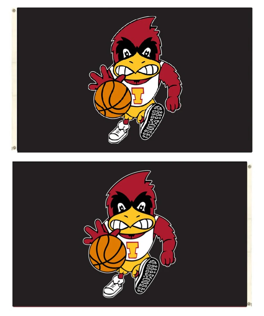 Iowa State 2 Sided Basketball Black 3x5 Flag