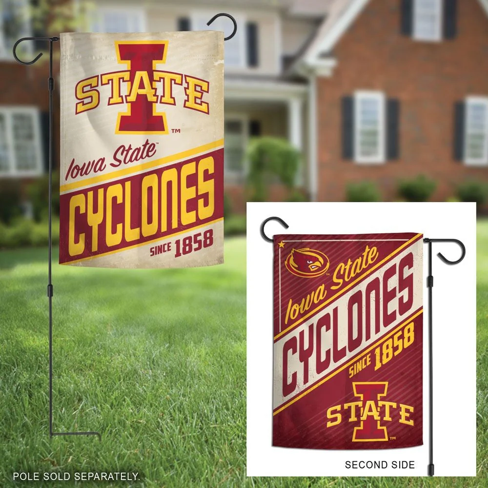 Iowa State Cyclones Garden Flag 2 Sided Retro - Image 2