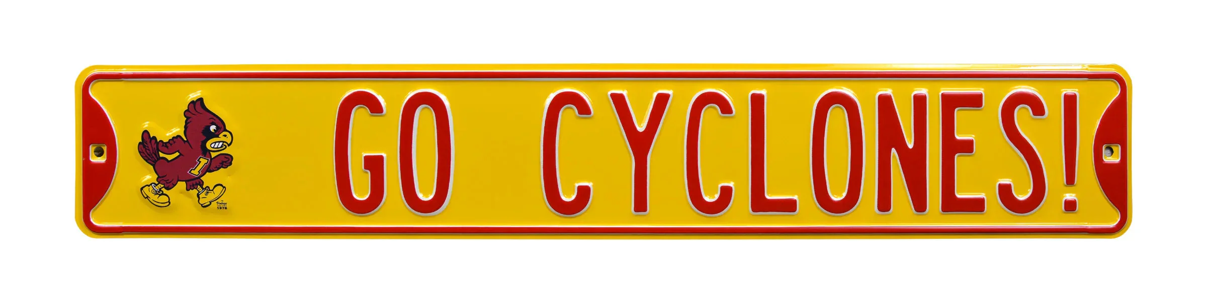 Iowa State Cyclones Steel Street Sign with Logo-GO CYCLONES!  1978 Vintage