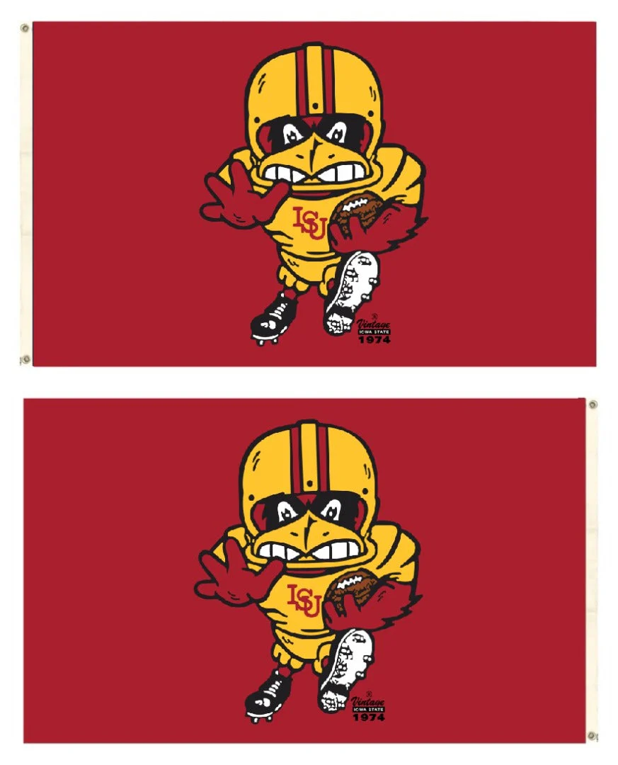 Iowa State Flag 2 Sided Vintage Cy Football