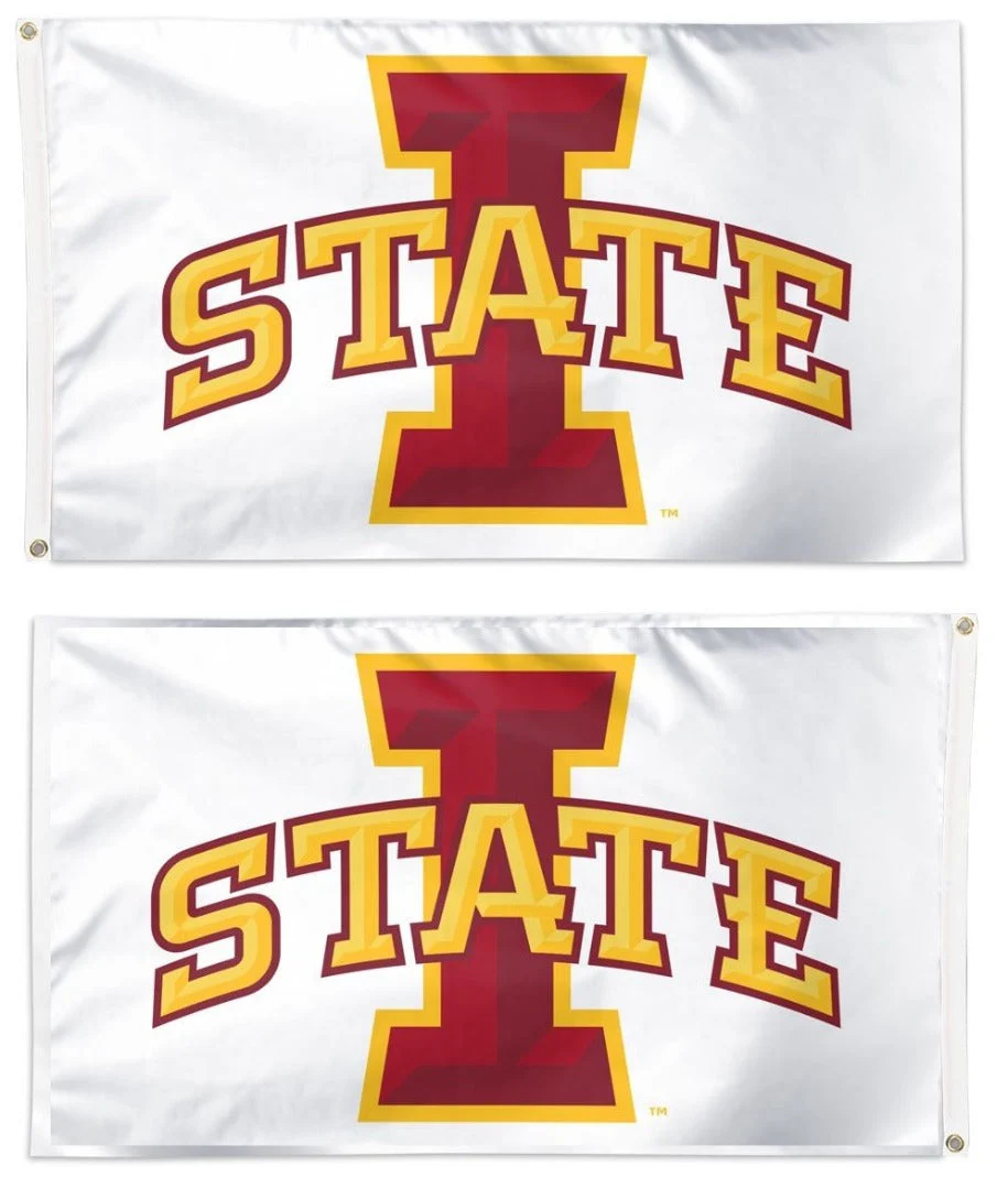 Iowa State Flag 2 Sided White I-State Logo