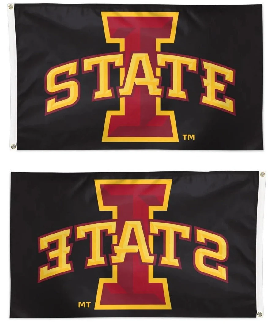 Iowa State Flag 3x5 I State Logo on Black
