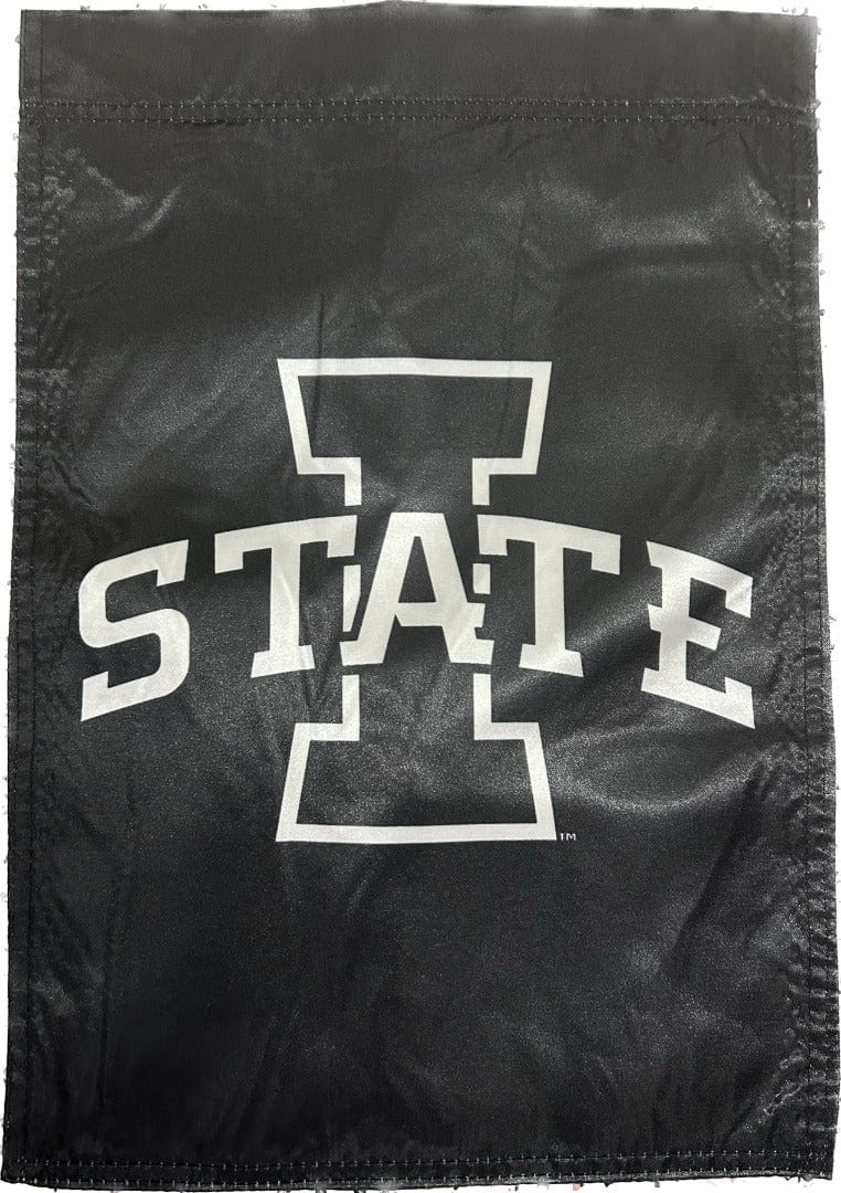 Iowa State Garden Flag 2 Sided Black White Logo