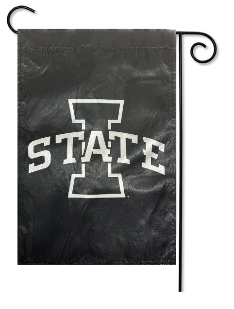 Iowa State Garden Flag 2 Sided Black White Logo - Image 2