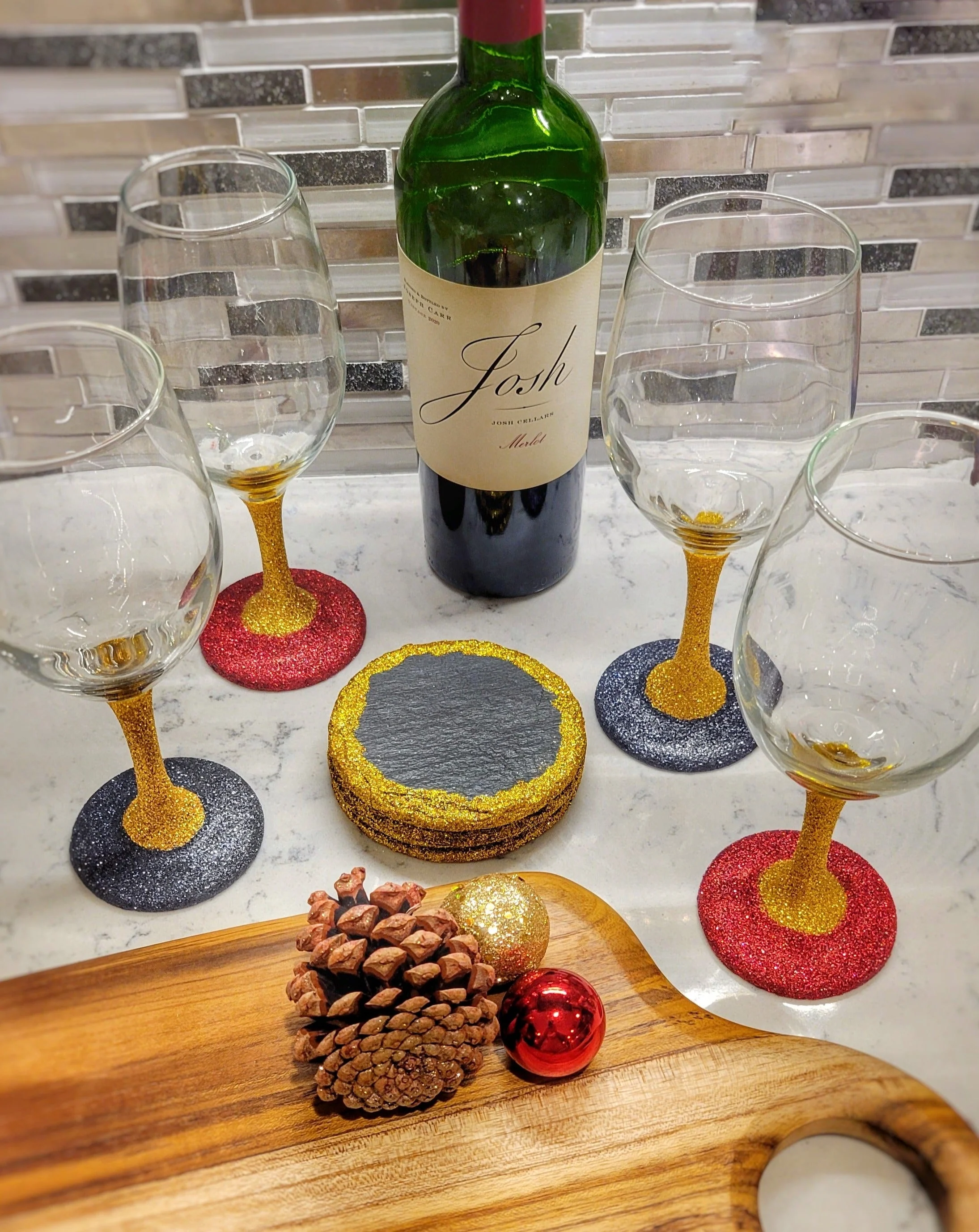 Iowa State Inspired 14 oz. Glitter Wine Glass - Image 3