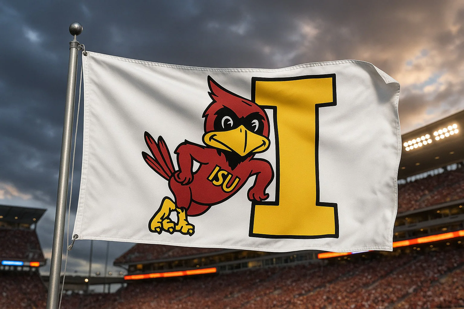 Iowa State Leaning Cy 2 Sided Flag 3x5 - Image 2