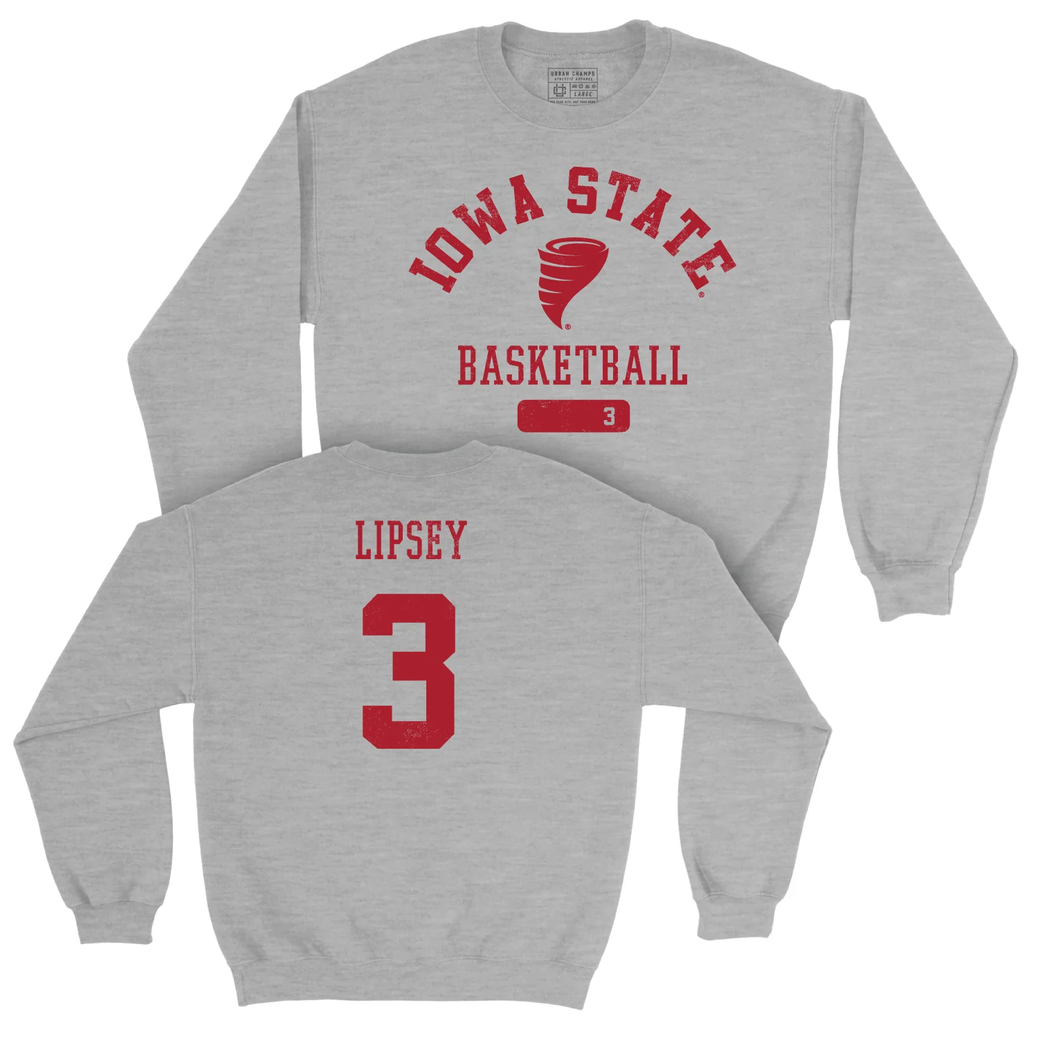 Iowa State Men's Basketball Sport Grey Varsity Crew - Tamin Lipsey | #3