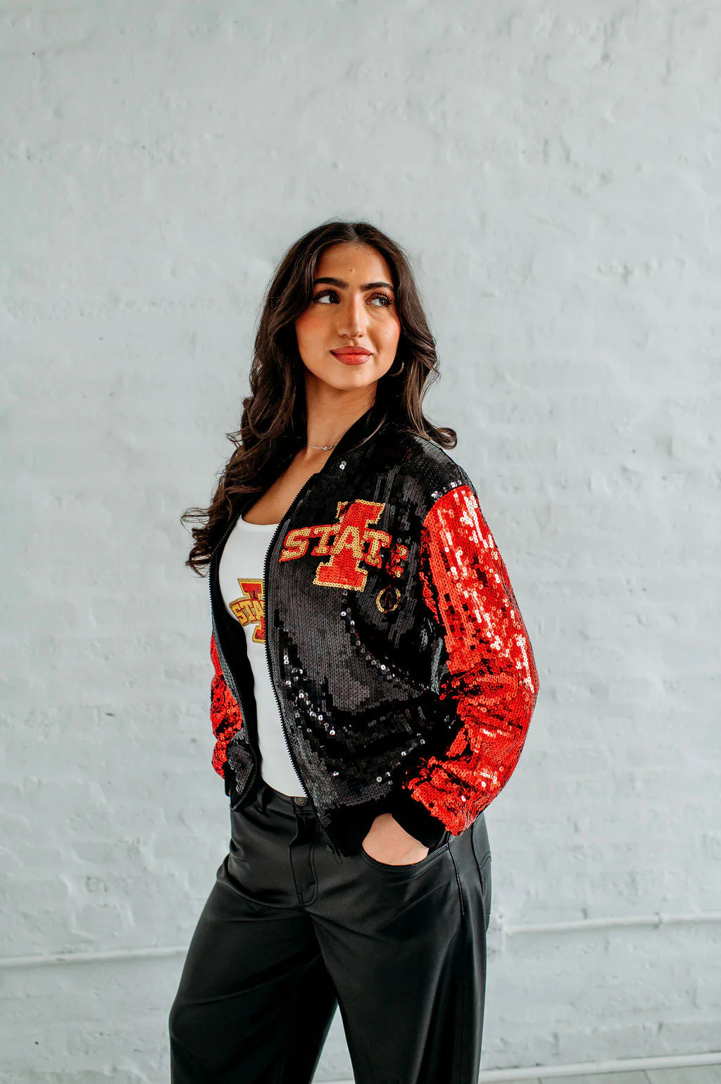 Iowa State Sequin Bomber Jacket - Image 3