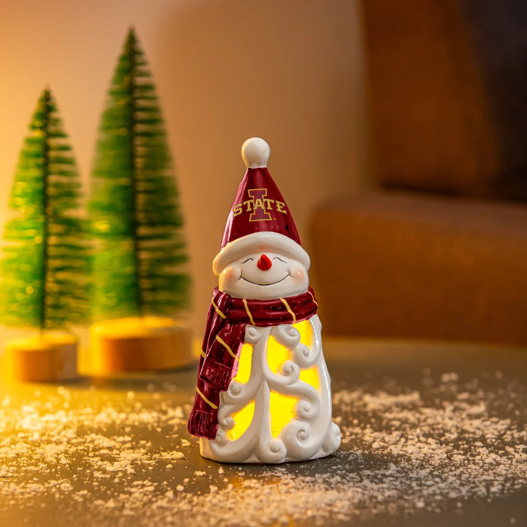 Iowa State Snowman LED Statuary 8 Inches Tall - Image 2