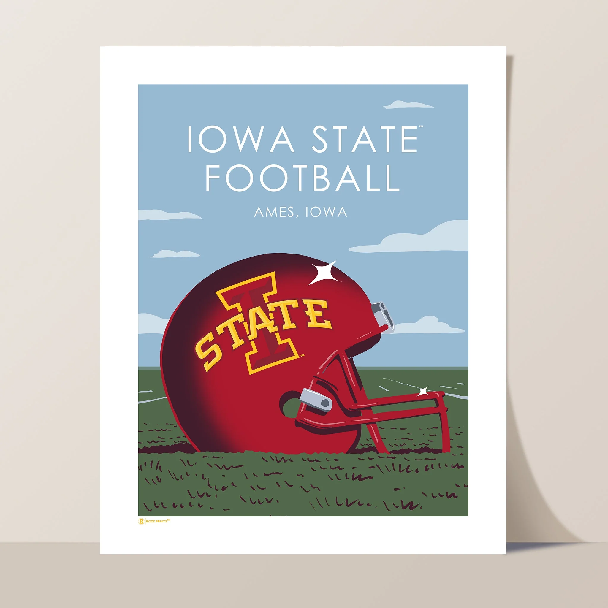Iowa State University Football Helmet Print - Image 3