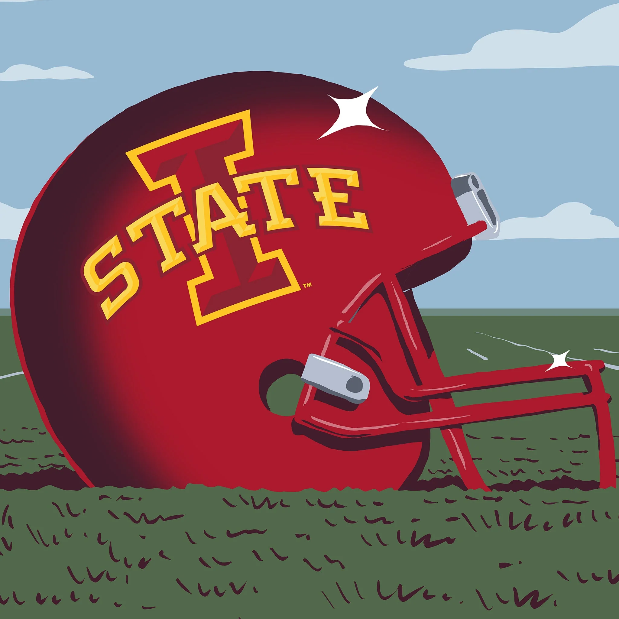 Iowa State University Football Helmet Print - Image 4