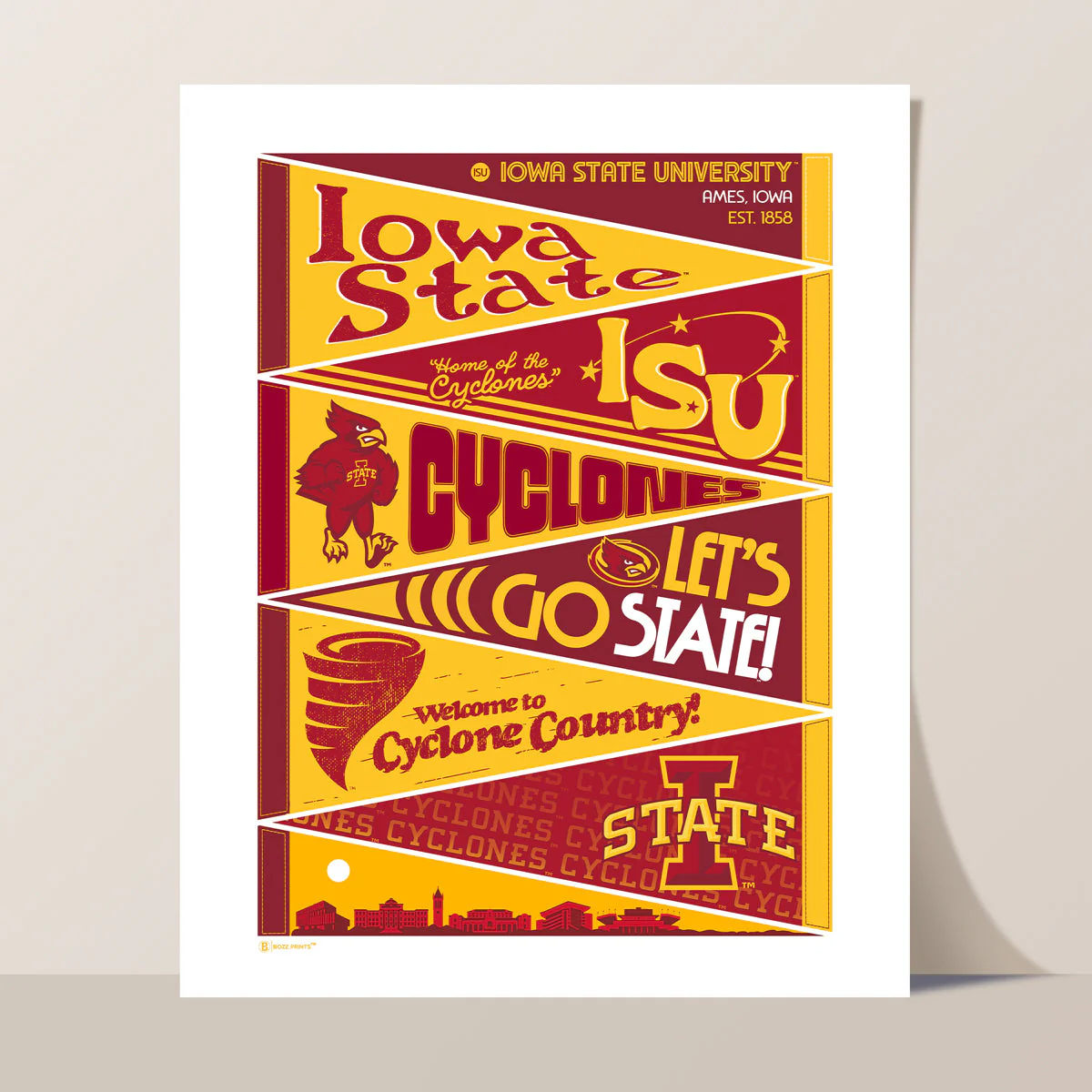Iowa State University Pennants Print - Image 3