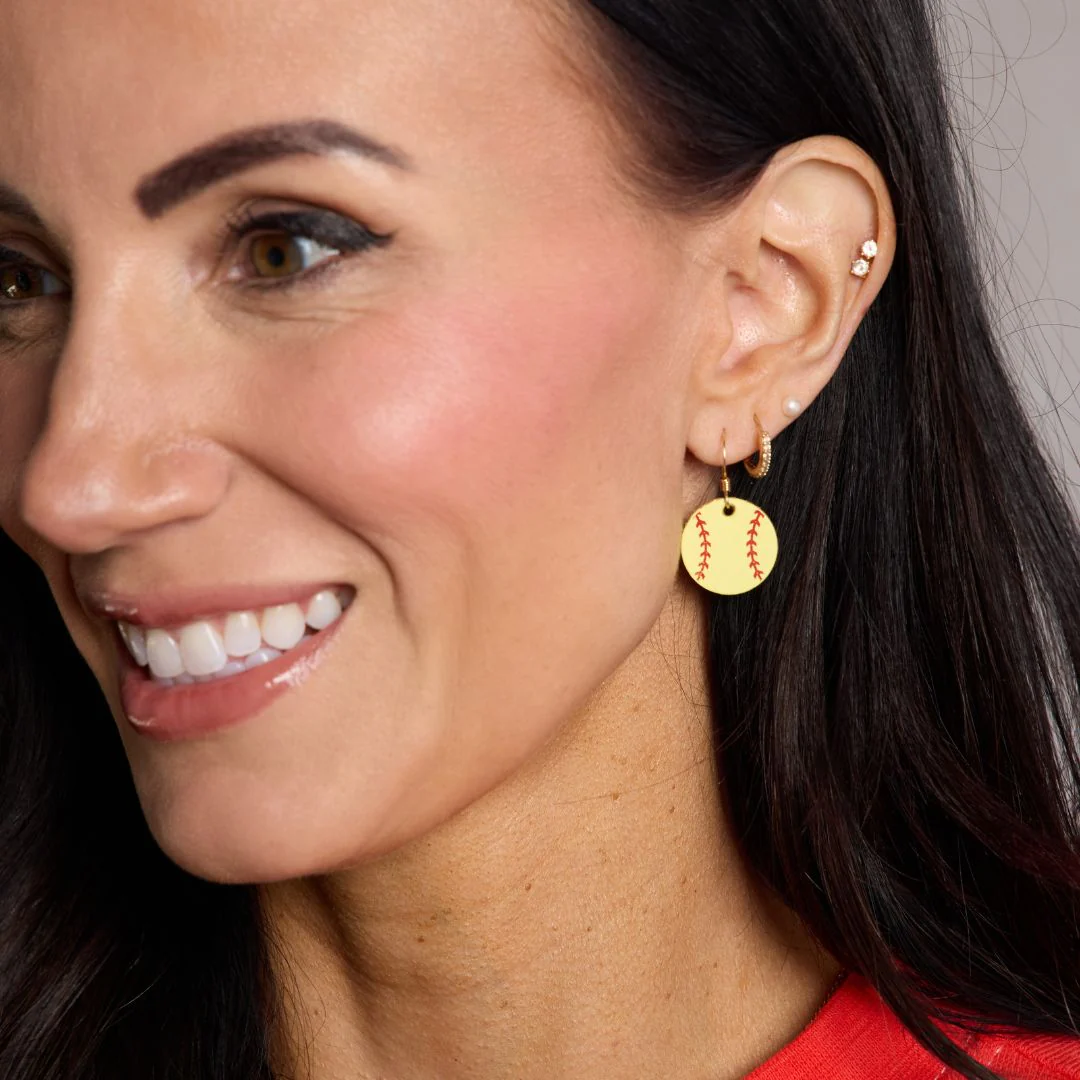 Mini Softball Slugger Earrings - Image 2
