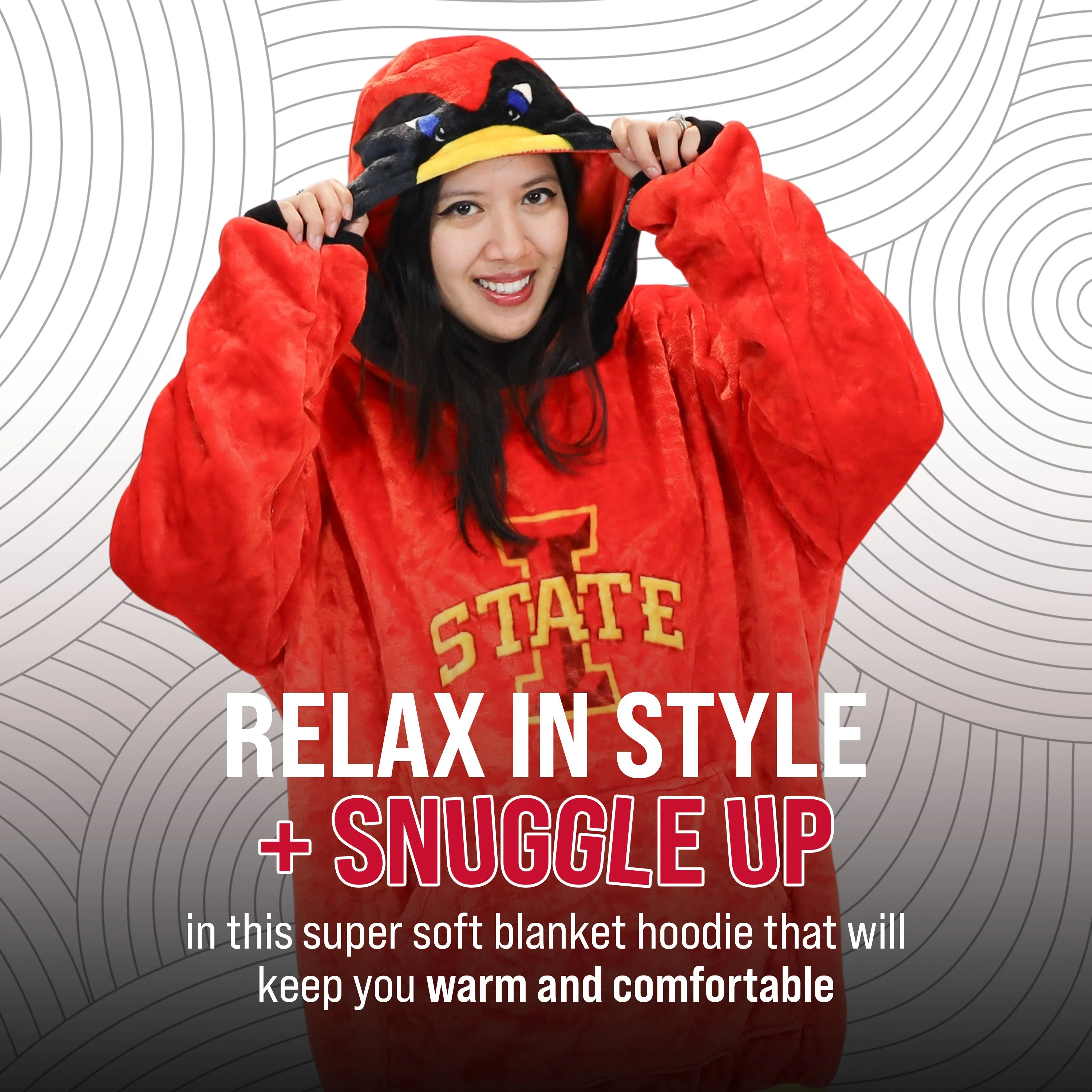 Official Iowa State University Cy the Cardinal Snugible: Plush & Hoodie in One! - Image 4