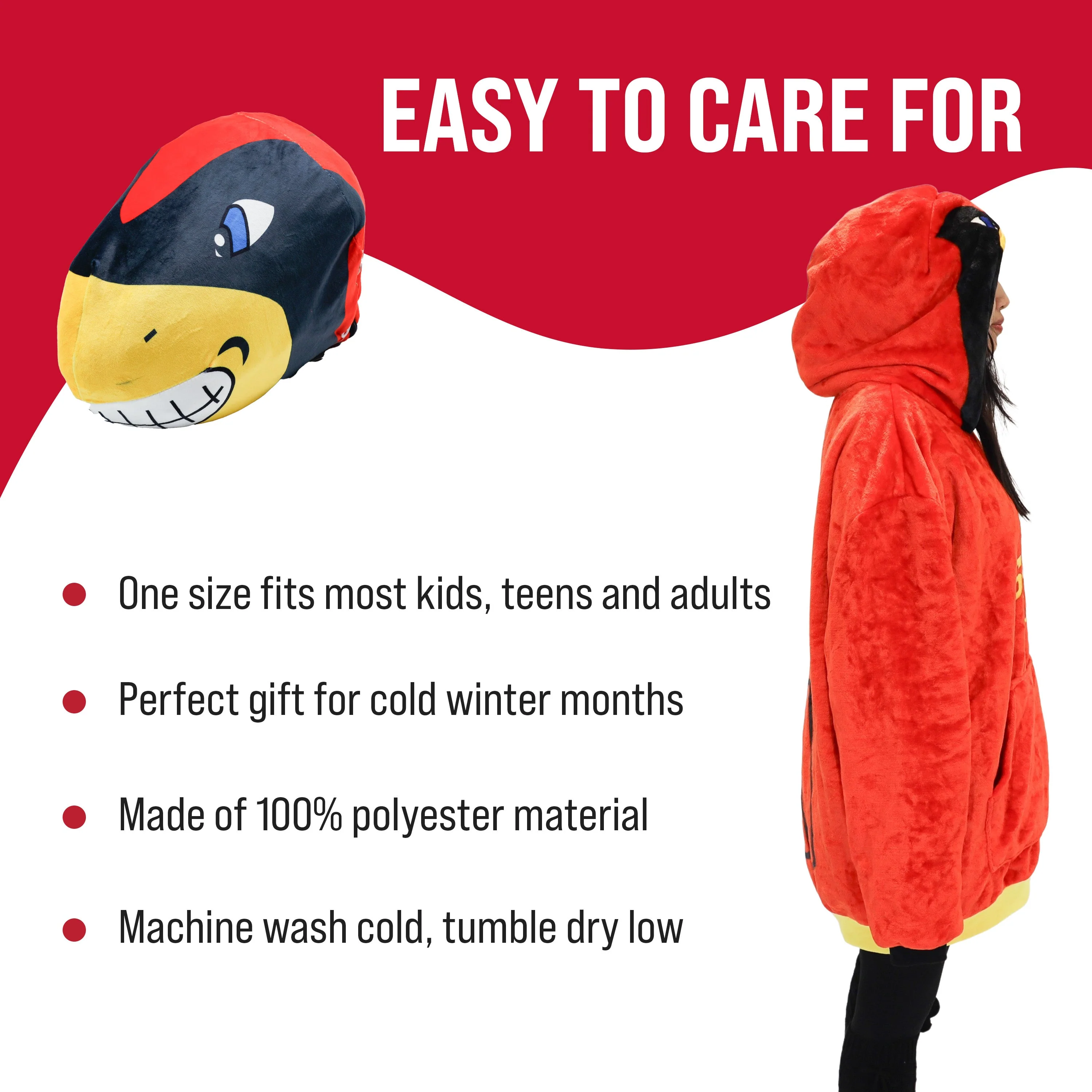 Official Iowa State University Cy the Cardinal Snugible: Plush & Hoodie in One! - Image 5
