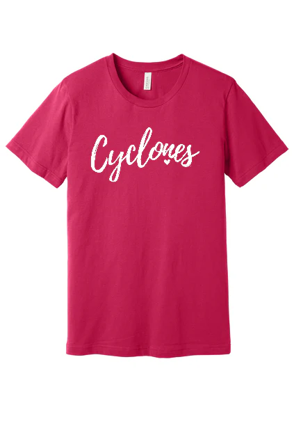 Pink - Cyclones with Heart - Short Sleeve Tee - Image 2