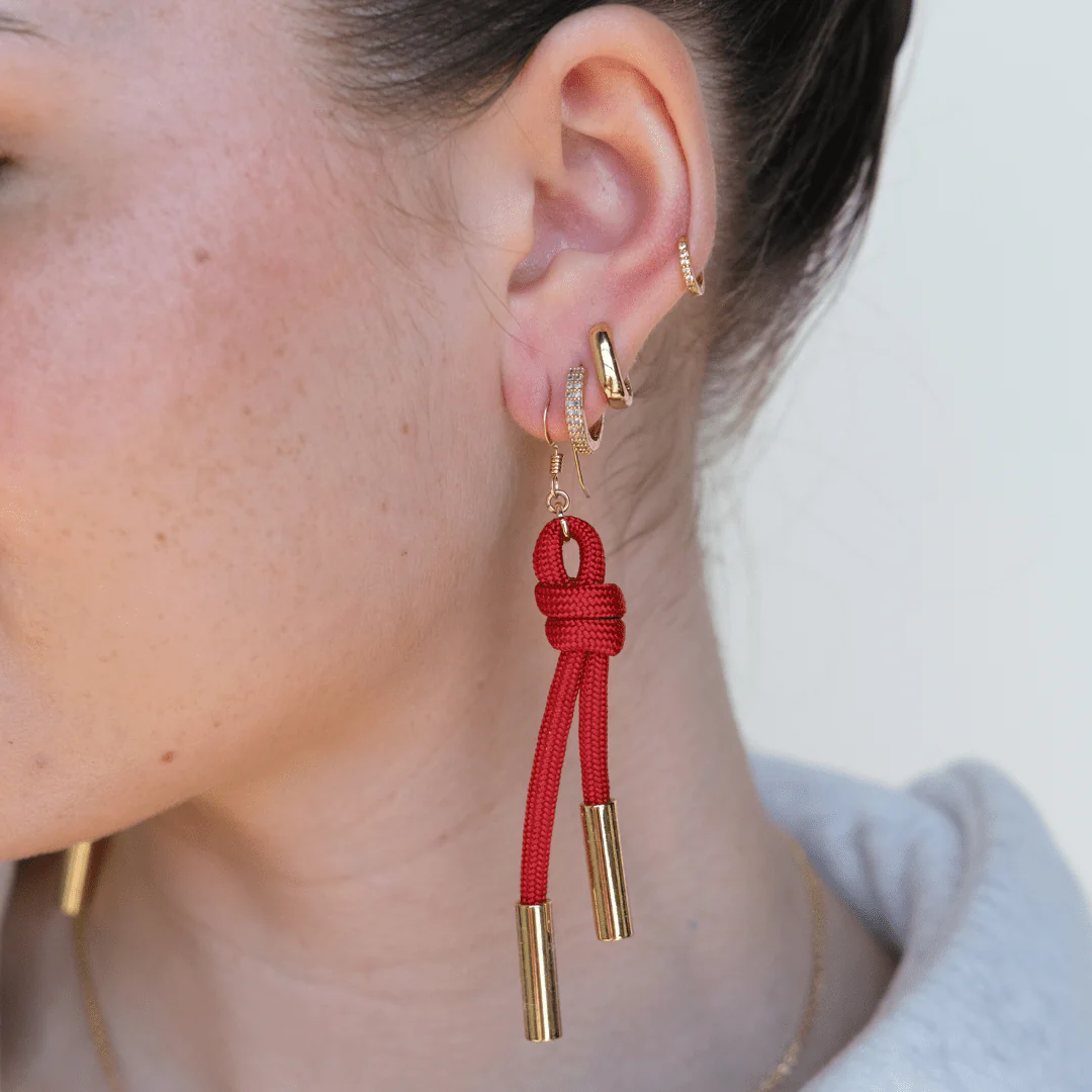 Red Denver Cord Earring - Image 2