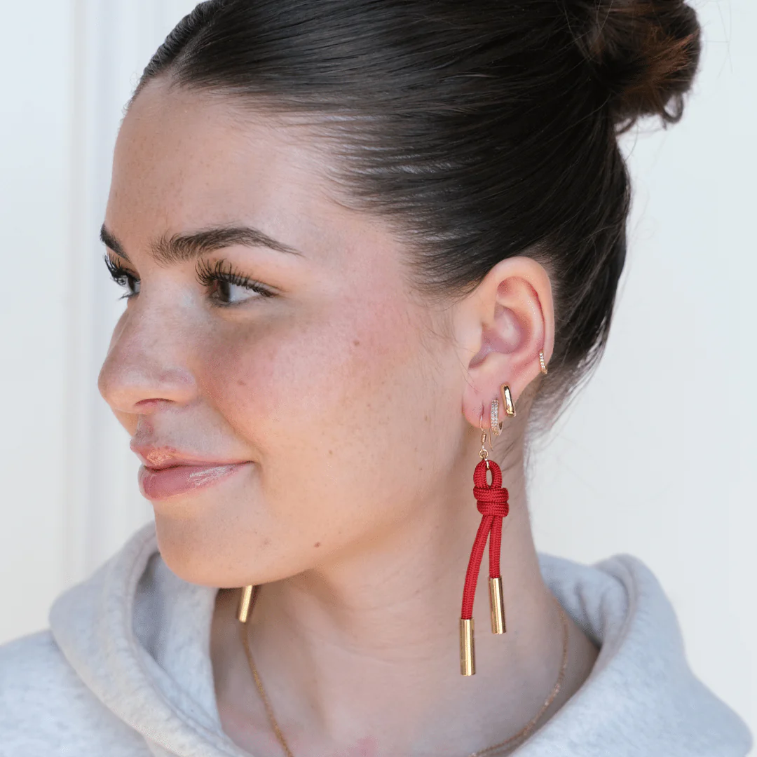 Red Denver Cord Earring - Image 4