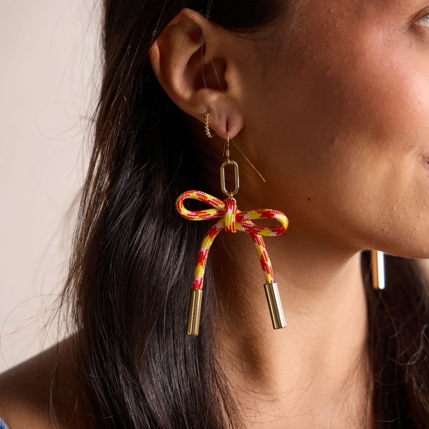 Red & Yellow Simone Cord Earring - Image 2