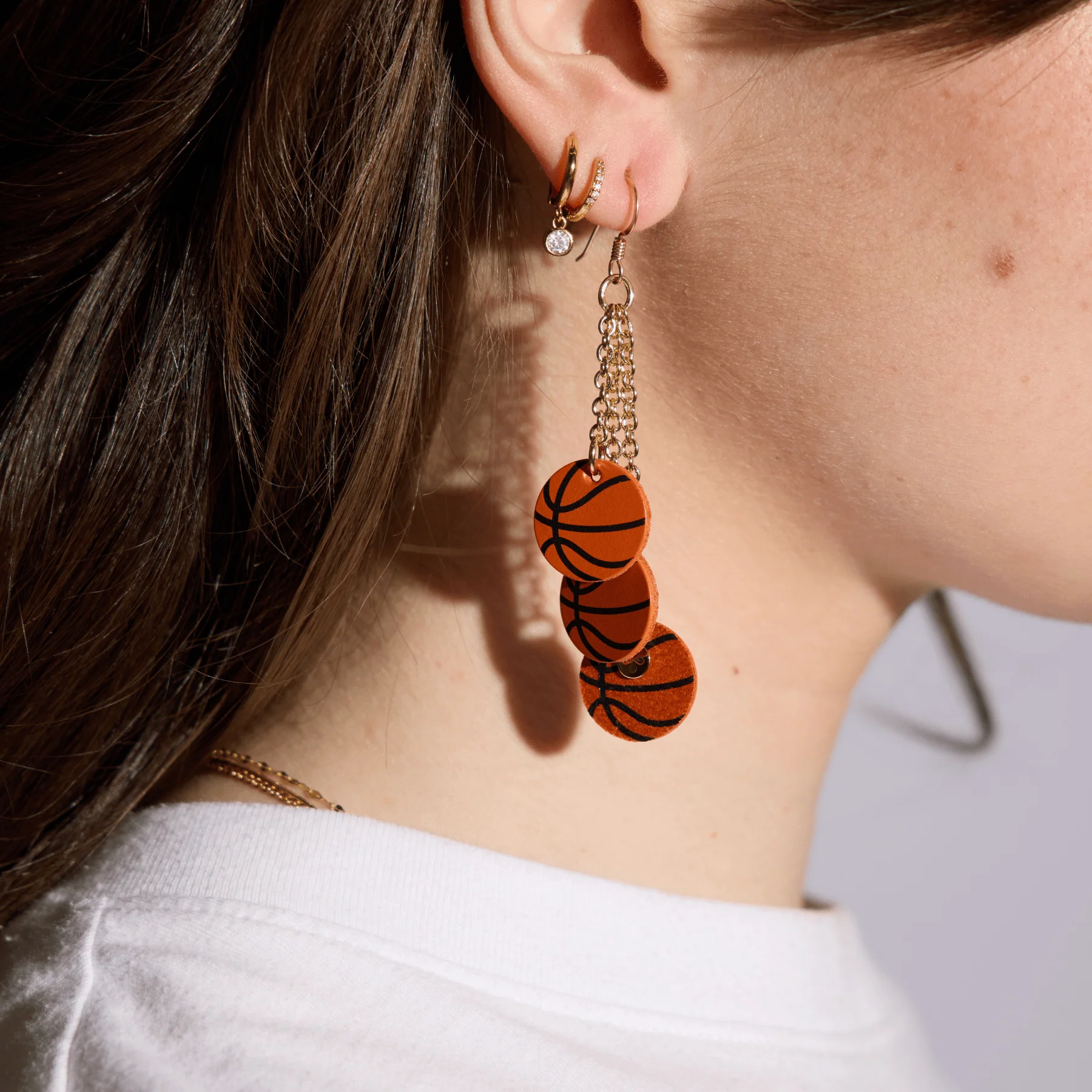 Slam Dunk Basketball Earrings - Image 2